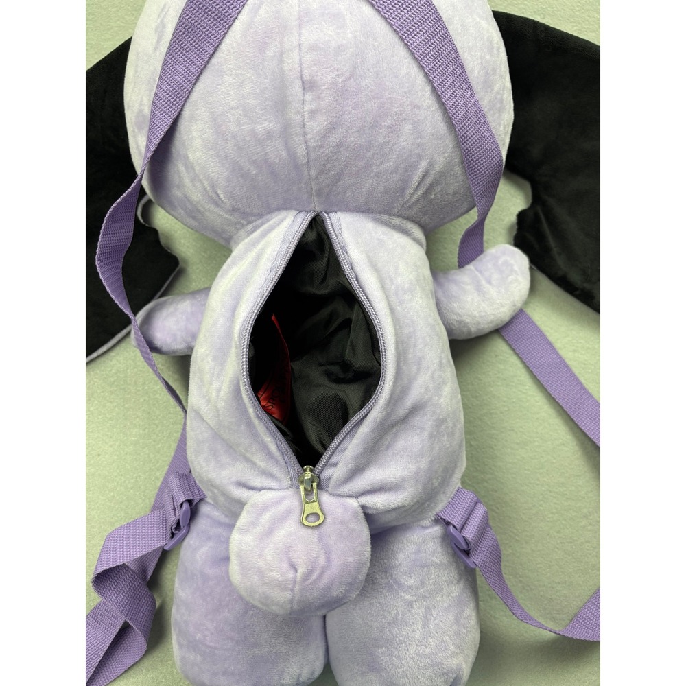 Spookyville Critters Purple Bunny Plush Backpack Gothic Stitched Bunny Skull Ear - Picture 5 of 8